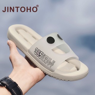 Jintoho รองเท้าแตะ กันลื่น ระบายน้ํา ลายหน้ายิ้ม เหมาะกับเดินชายหาด ห้องน้ํา แฟชั่นฤดูร้อน 2023