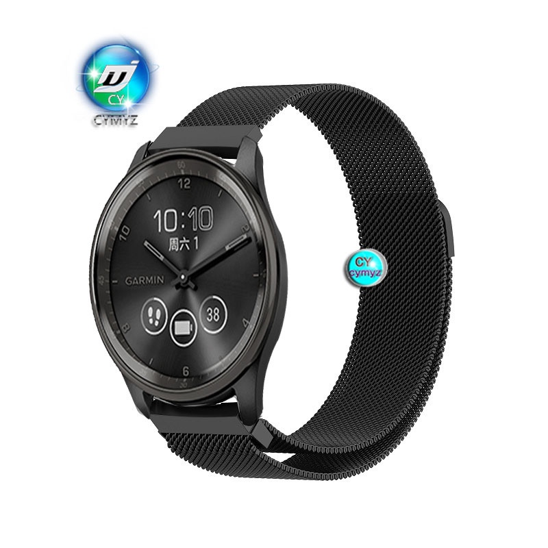 for Garmin Vivomove Trend สาย สายโลหะ  Garmin Vivomove Trend เคส ป้องกันรอบด้าน 360° เคสแบบเต็มจอ