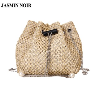 Jasmin NOIR กระเป๋าสะพายไหล่ ทรงบักเก็ต แต่งสายโซ่ สําหรับผู้หญิง