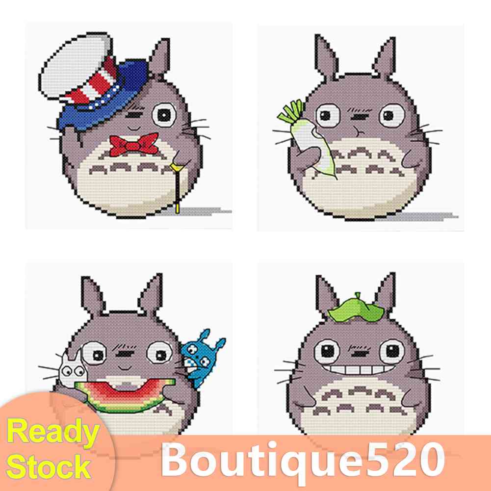 【พร้อมส่ง】ชุดปักครอสสติตช์ ลายการ์ตูนมอนสเตอร์ 11CT ขนาด 25x25 ซม. [boutique520.th]