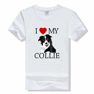 I Love my Border Collie Dog Short Sleeve Female Tops Tees Harajuku VintageT Shirts Womens T-shirt Harajuku Ullzang_01