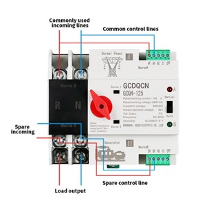 ATS 2P 63A/100A Dual Power ATS สวิทช์ ไฟฟ้า ats Automatic transfer switch เวลาในการเปลี่ยนน้อยกว่า 30ms