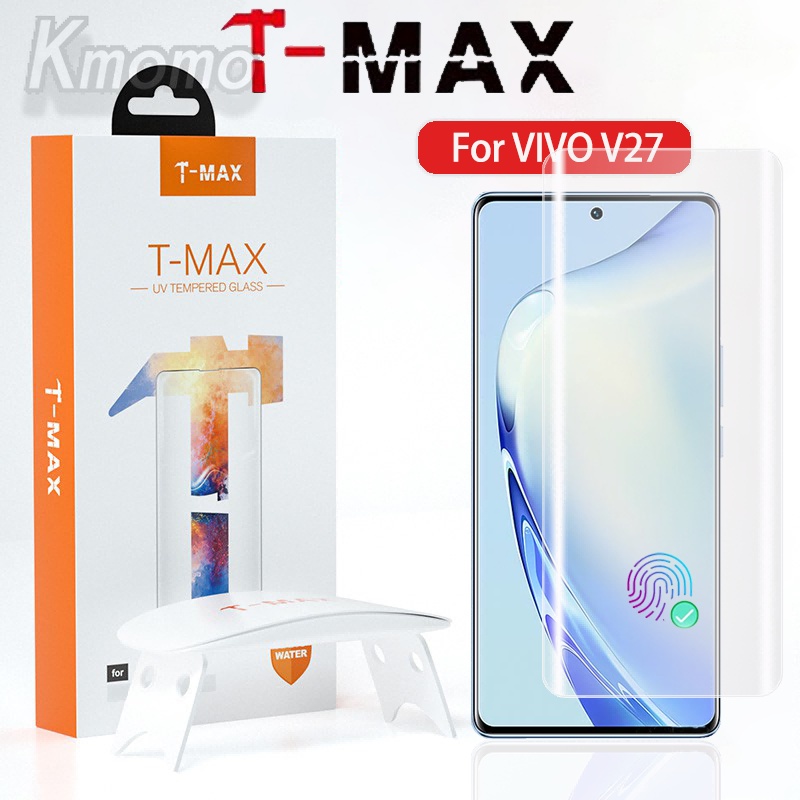 Vivo V27 V25 Pro X50 X70 X80 Pro X90 Pro+ T-Max UV กาวเต็ม TMax ฟิล์มกระจกนิรภัย