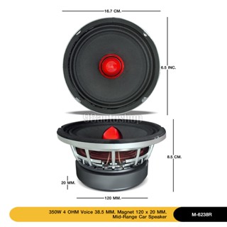 อุปกรณ์สือสารรถยนต์ 2ดอกลำโพงโม6.5นิ้วเฟสปลั๊ก โครงหล่อ 120*20 V38.5 ลั่นๆ ลำโพงเสียงกลาง 6.5" เฟสปลั๊กโครงหล่อ ตัวแรง