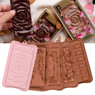 ❉ Valentines Day Rose Flower Chocolate Bar Mold Cake Silicone Cookie Cupcake Molds Soap Mould DIY Rectangle Square Chocolate mold