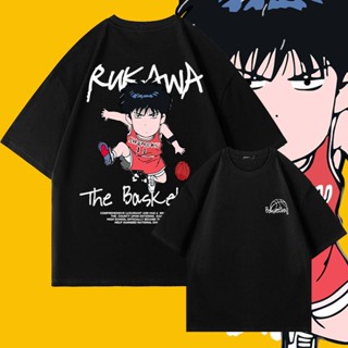 S-5XL Slam Dunk Series Short-Sleeved T-Shirt Men Women Loose Couple Wear Half-Sleeved Pure Cotton Street We_08