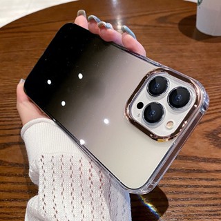 เคสโทรศัพท์มือถือ PC แข็ง แบบใส แต่งกลิตเตอร์ ไล่โทนสี หรูหรา สําหรับ iPhone 13 Pro Max 14 Plus 14 Pro 12 11