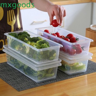 MXGOODS Vegetable Keep Fresh Storage Containers Drain Preservative Box Food Organizer Boxes Transparent Kitchen Tools With Lids Moisture-Proof For Refrigerator Fridge Cabinet Desk Square Refrigerator Organizer