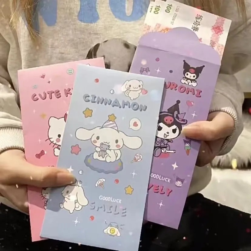 4 ชิ้น Sanrio Series การ์ตูนสีแดง 2024 เทศกาล Sampul Duit Raya HARI Raya Sampul Raya Murah - รูปที่ 2
