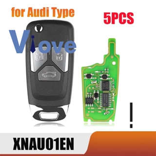 Xhorse XNAU01EN รีโมตกุญแจรถยนต์ 3 ปุ่ม สําหรับ Audi Type VVDI 5 ชิ้น ต่อล็อต