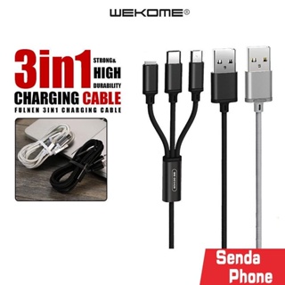 สายชาร์จ Wekome รุ่น WDC-091th USB 3 in1 จบในเส้นเดียว ชาร์จเร็ว Charging Cable แบบพกพา