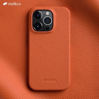 Melkco พรีเมี่ยม หนังแท้ เคส สําหรับ iPhone 14 Pro Max Plus หรูหรา ธุรกิจ เคสโทรศัพท์ ระดับไฮเอนด์ วัว ฝาหลัง