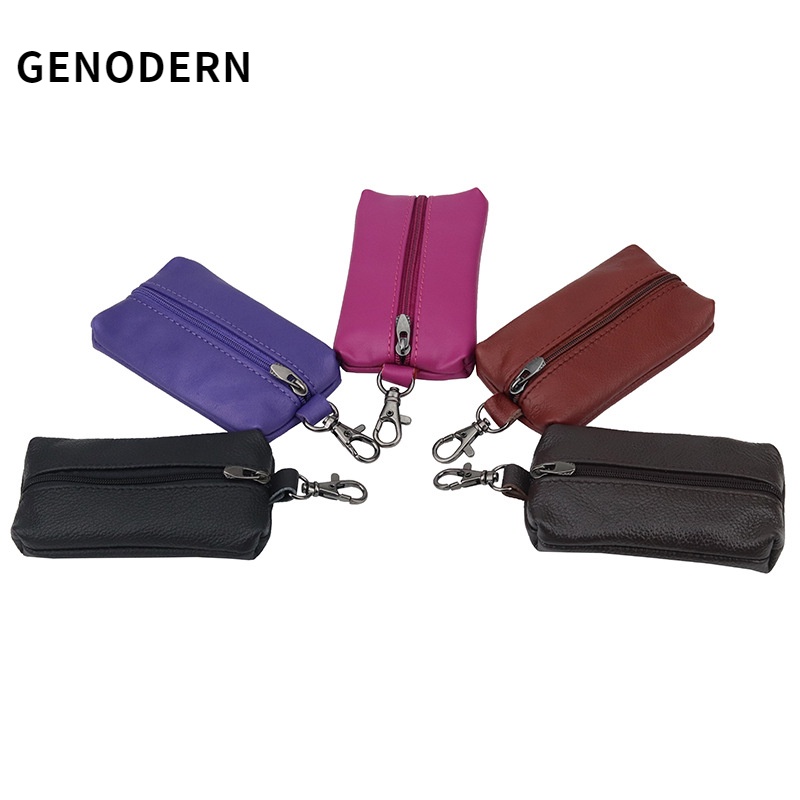 GENODERN Genuine Leather Large Capacity Key Case Multi-Functional Men's Car Key Wallet