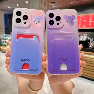 For Samsung Galaxy S21 S22 S23 Plus Note8 Note9 Note10 Note20 Ultra A12 A22 A32 A52 A52S A72 S20 FE Fashion KAWS Bear TPU Phone Case With Card Slots