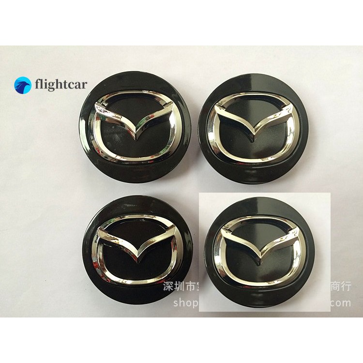 flightcar  4Pcs 56MM Car Logo Rim Wheel Center Hub Cap Cover Emblem For Mazda 2(2016-2021) , Mazda 3