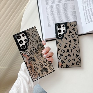 CASETIFY เคสโทรศัพท์มือถือ TPU กันกระแทก พิมพ์ลายตัวอักษร สไตล์ยุโรป และอเมริกา สําหรับ Samsung Galaxy S23 Ultra S23 Plus S22 Ultra