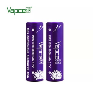 Vapcell INR21700 5000mah 3.7V ถ่านชาร์จ21700 ถ่านVapcell 21700สีม่วง ถ่าน