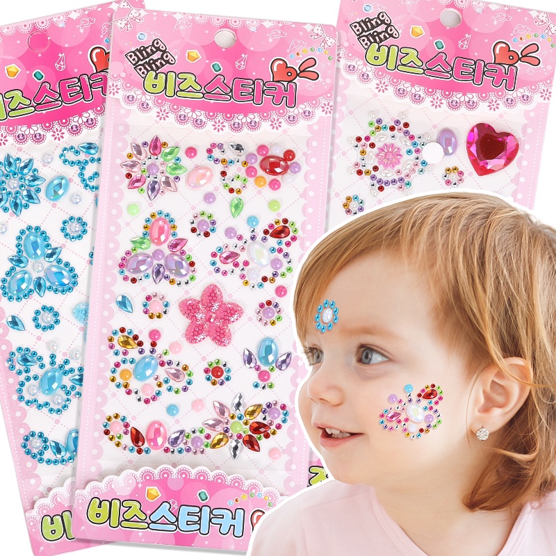 Children's Diamond Gem Crystal Stickers Toy Girl Princess Three-dimensional Cartoon Cute Stickers Fe