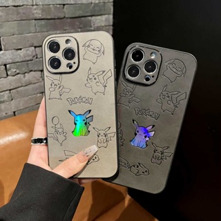 เคสโทรศัพท์มือถือแบบนิ่ม TPU ลายปิกาจู เลเซอร์ สําหรับ iPhone X XS Max XR 11 12 13 14 Pro Max