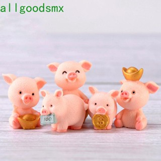 ALLGOODS 1PC Lucky Piggies Cartoon Cake Topper Decoration Fortune Pig Cute Mini Christmas DIY Resin Miniature Crafts Pendant