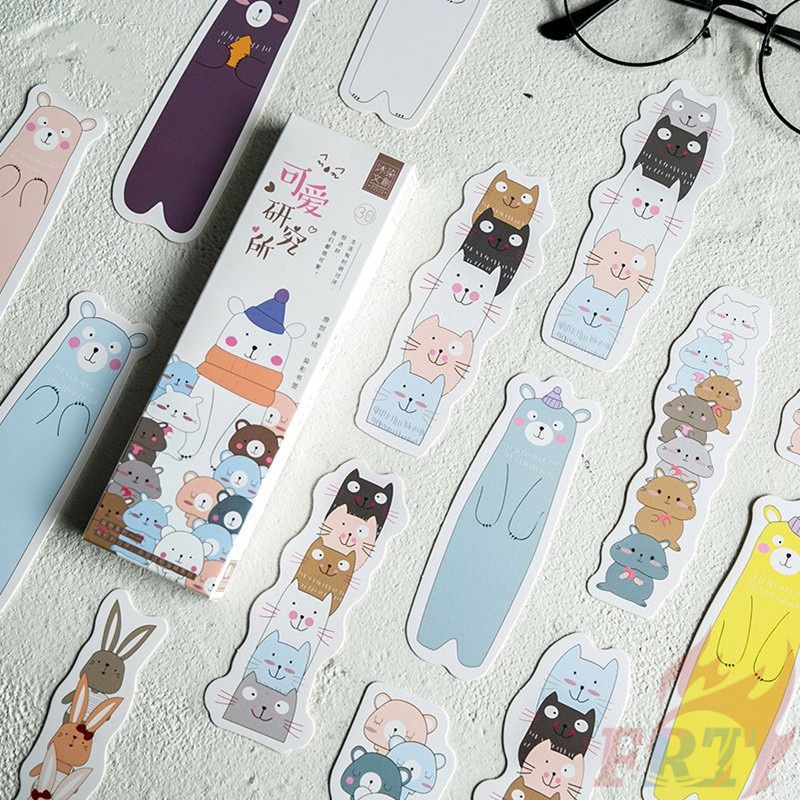 ❀ Cute Animals Institute Bookmarks ❀ 30Pcs/Set Books Marker of Page Stationery School Office Supplies Best Wishes Gift