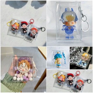 แบบพกพา ใส ตุ๊กตา กล่องเก็บของ ฟองสบู่ แมตต์ PVC กระเป๋ากุญแจ กระเป๋าใส่เหรียญ ขนาดเล็ก แขวนกระเป๋า อุปกรณ์พวงกุญแจ
