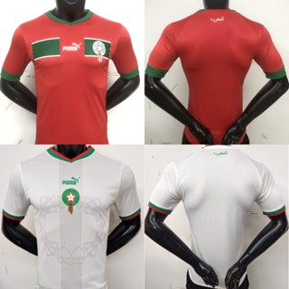 【Player Issue】morocco เสื้อกีฬาแขนสั้น ลายทีมฟุตบอล World Cup 2022 คุณภาพสูง