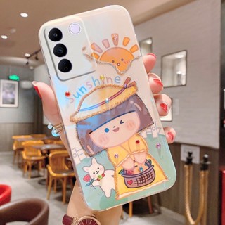 พร้อมส่ง เคสโทรศัพท์มือถือนิ่ม ลายการ์ตูน ประดับกลิตเตอร์ พลอยเทียม สําหรับ VIVO V27 5G V27e V27 Pro V27 V27e