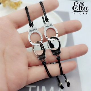 Ellastore123 สร้อยข้อมือ โลหะผสม ปรับได้ เป็นมิตรกับผิวหนัง สําหรับทุกเพศ 2 ชิ้น