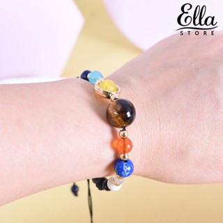 Ellastore123 สร้อยข้อมือ ลูกปัดดาวเคราะห์ ดาวเคราะห์แปดดวง ปรับได้ ทอมือ หลากสี เครื่องประดับ ของขวัญ ผู้ชาย ผู้หญิง จักรวาล นมทาง พลังงานแสงอาทิตย์ กําไลข้อมือ ลูกปัด สําหรับสวมใส่ทุกวัน