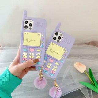 เคสโทรศัพท์มือถือนิ่ม กันกระแทก ลายการ์ตูนน่ารัก สีม่วง สําหรับ 14 14PRO MAX 13 12PRO MAX 13pro MAX 11 XS MAX