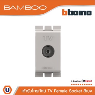 BTicino เต้ารับทีวี (แบบขนาน) 1ช่อง แบมบู สีเบจ TV Female Socket 1 Module BEIGE รุ่น Bamboo | AE2152DEH | Ucanbuys