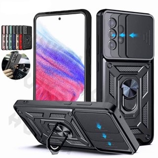 For Samsung Galaxy A13 A32 A22 M32 A12 M12 A72 A71 A51 A20 A30 A50 A50S A30S A21S A03 A03S A04 A54 Shockproof Armor Case Slide Camera Cover Magnetic Kickstand Car Mount Holder Casing