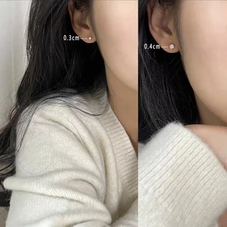 Roselife ต่างหูเม็ดเดี่ยว เงิน S925 ประดับเพทาย คริสตัล เครื่องประดับ สําหรับผู้หญิง และผู้ชาย 1 ชิ้น