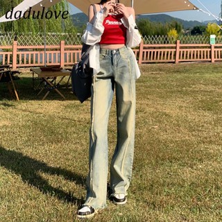 DaDulove💕 New American Style Retro Jeans High Waist plus Size Wide Leg Pants WOMENS Raw Edge Trousers