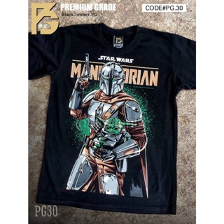 เสื้อยืดแขนสั้นPG 30 Mandalorian Star Wars เสื้อยืด หนัง นักร้อง เสื้อดำ สกรีนลาย ผ้าหนา PG T SHIRT S M L XL XXLS-5XL