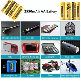 MB ถ่านชาร์จ AA 2550 mAh NIMH Rechargeable Battery （4 ก้อน） ถ่าน