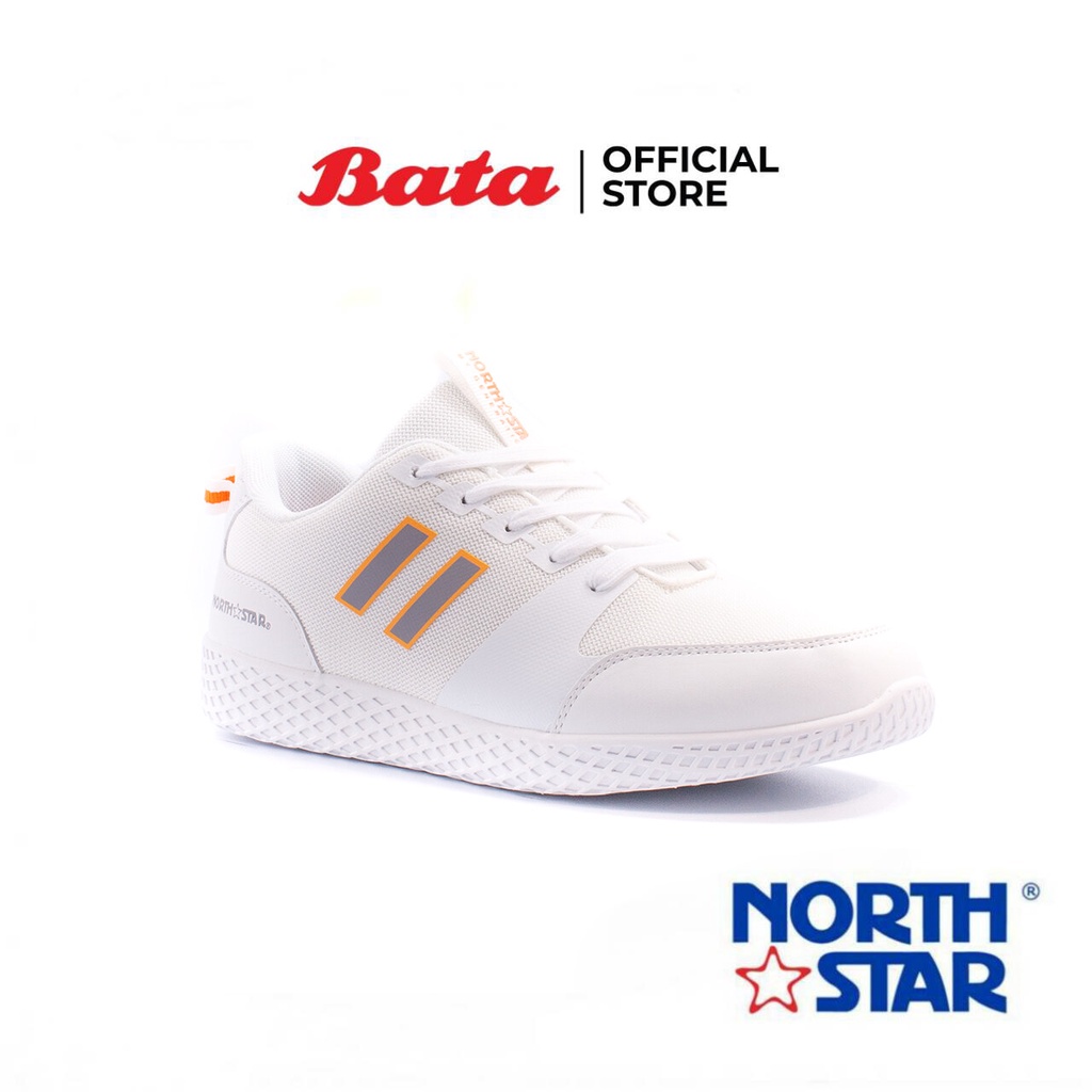 🔹ขายด่ว☀️Bata บาจา ยี่ห้อ North Star รองเท้าสนีคเคอร์ รองเท้าผ้าใบ รองเท้าผ้าใบแฟชั่น สำหรับผู้ชาย รุ่น Tennis สีขาว 82