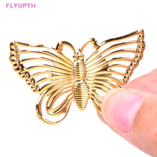 Flyup 50 ชิ้น / เซต ทอง โลหะ ลวดลาย ผีเสื้อกลวง Ch หัตถกรรม DIY เครื่องประดับ ทํา TH