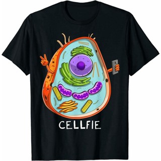 [S-5XL] เสื้อแขนสั้น เสื้ เสื้อยืด ผ้าฝ้าย พิมพ์ลาย Cellfie Biology เหมาะกับฤดูร้อน สําหรับผู้หญิงS-5XL