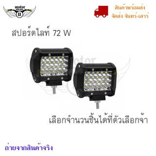 ไฟ Led สปอร์ตไลท์ 72W 12V-24V สำหรับมอเตอร์ไซต์ รถยนต์ รถบรรทุก ไฟสปอตไลท์ led(0300)