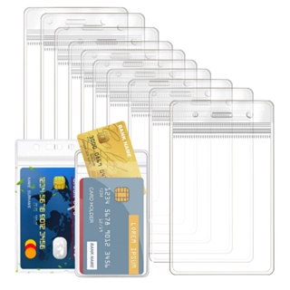 1/5 Pcs Plastic Transparent Waterproof ID Credit Card Sleeve Holder Work Card Sleeves