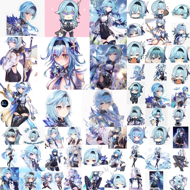 Eula genshin impact สติ๊กเกอร์รูปถ่าย 30-60 รูปกดไหมที่แตกต่างกัน / สติ๊กเกอร์กระแทก Eula genshin