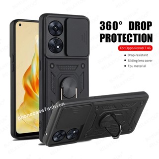 Phone case for oppo Reno 8T 5G reno8 T A78 4G 2023 Hardcase Armor Shock proof casing metal Ring Bracket Stand Holder  Lens Camera Protection Back Cover Hp cases