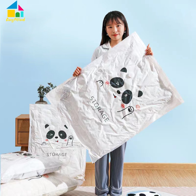 ถุงสูญญากาศ ลายแพนด้า Vacuum Bag ชุดใหญ่ ถุงหนาเหนียว ทนทาน ไม่รั่วซึม กันน้ำ กันมอด พกพาสะดวก