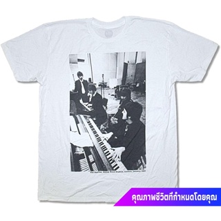 เสื้อยืดแขนสั้นเสื้อยืดโอเวอร์ไซส์ธรรมดาเดอะบีทเทิลส์ ผู้ชาย The Beatles At The Piano Photo Abbey Road Studios 1967 T-sh