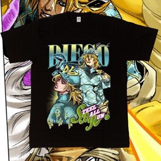 เสื้อยืด พิมพ์ลายอนิเมะ Diego Brando Jojo Bizzare Adventure Steel Ball Run Homage Series สําหรับผู้ชาย