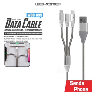 สายชาร์จ USB-WK รุ่น WDC-095 3 in1 Charging Cable สายสแตนเลส แบบพกพา