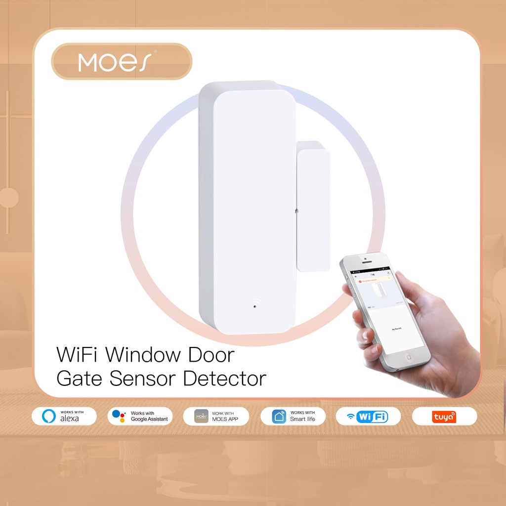 Moes Tuya เครื่องตรวจจับประตู หน้าต่าง อัจฉริยะ ไร้สาย WiFi อัตโนมัติ พร้อม Alexa Google Home