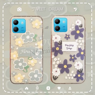 เคสโทรศัพท์มือถือ ซิลิโคนนิ่ม ใส กันกระแทก ลายดอกไม้ เรียบง่าย สําหรับ Infinix Smart 7 Smart7